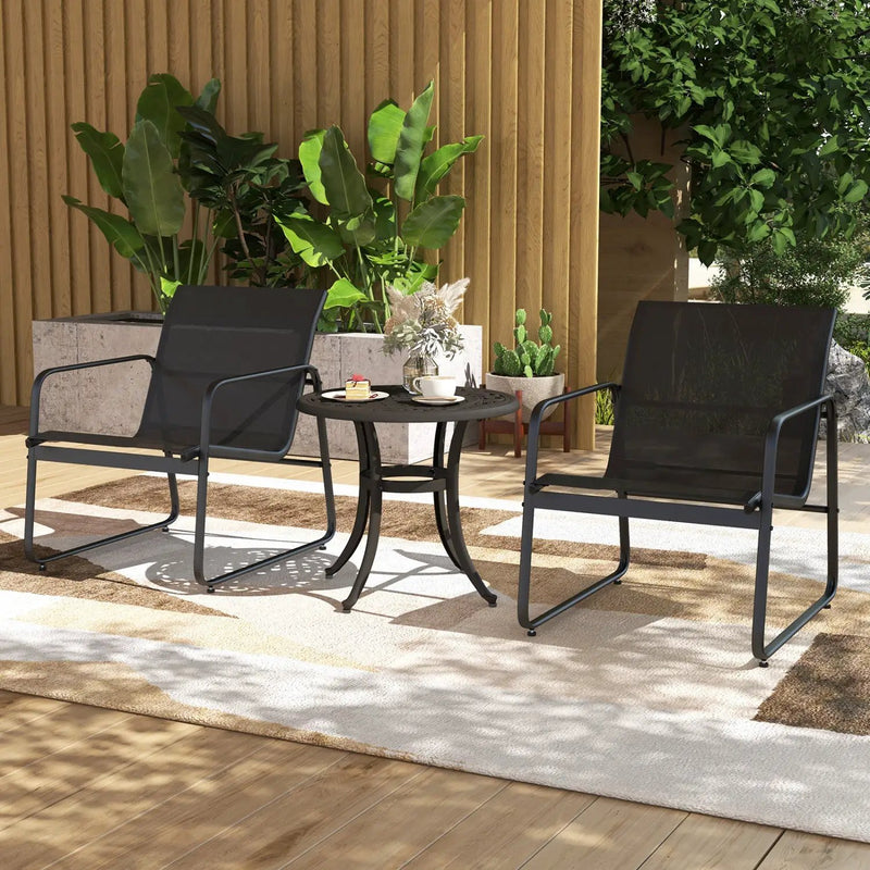 Aluminum Patio Side Tables Set of 2 with Adjustable Feet by DirectDeals