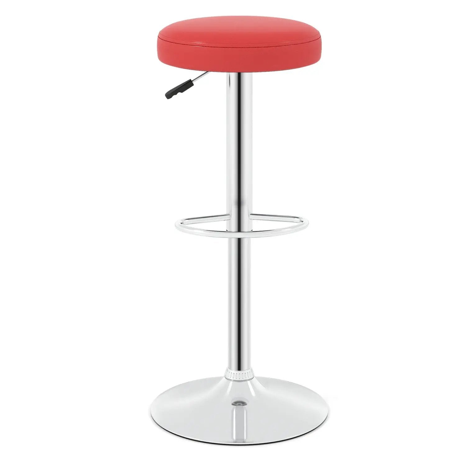 Height Adjustable Swivel Bar Stool Set of 2 - Red by DirectDeals