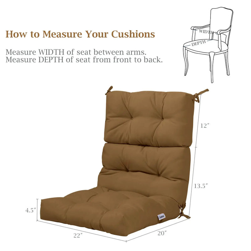 High Back Chair Cushion Set with Adjustable Height (2-Pack) by DirectDeals