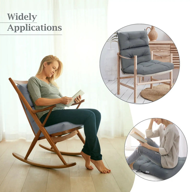 High Back Chair Cushion Set with Adjustable Height (2-Pack) by DirectDeals