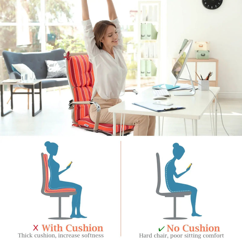 High Back Chair Cushion Set with Adjustable Height (2-Pack) by DirectDeals