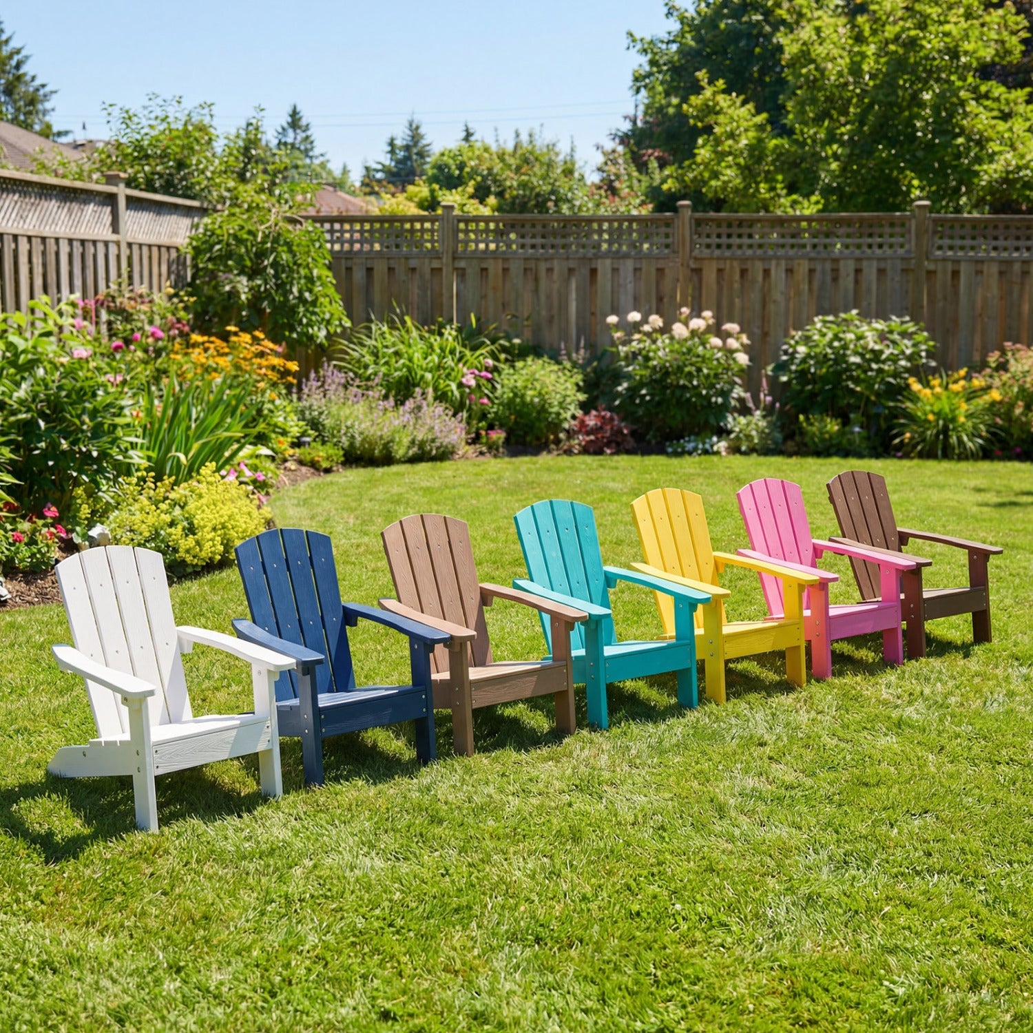 Set of 2 Kid's Adirondack Chair with with High Backrest and Armrests by DirectDeals