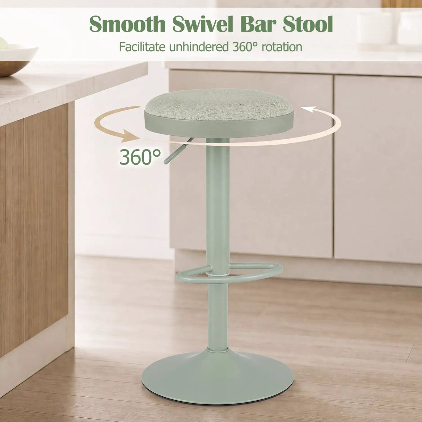 Adjustable Bar Stools Set of 2 with Padded Seat by DirectDeals