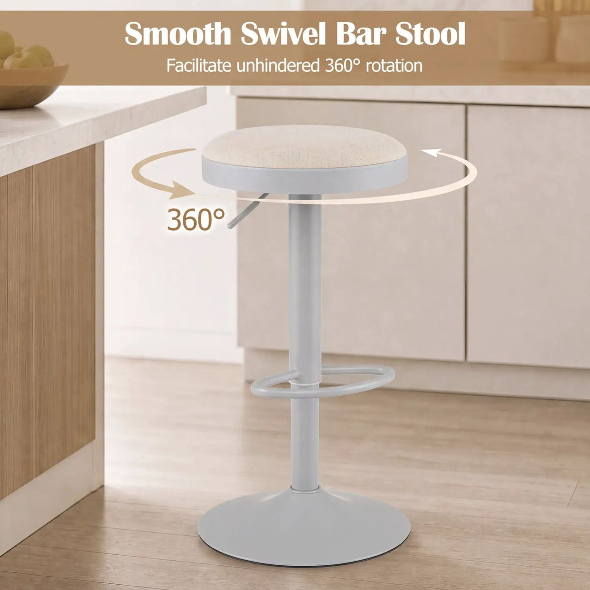 Adjustable Bar Stools Set of 2 with Padded Seat by DirectDeals