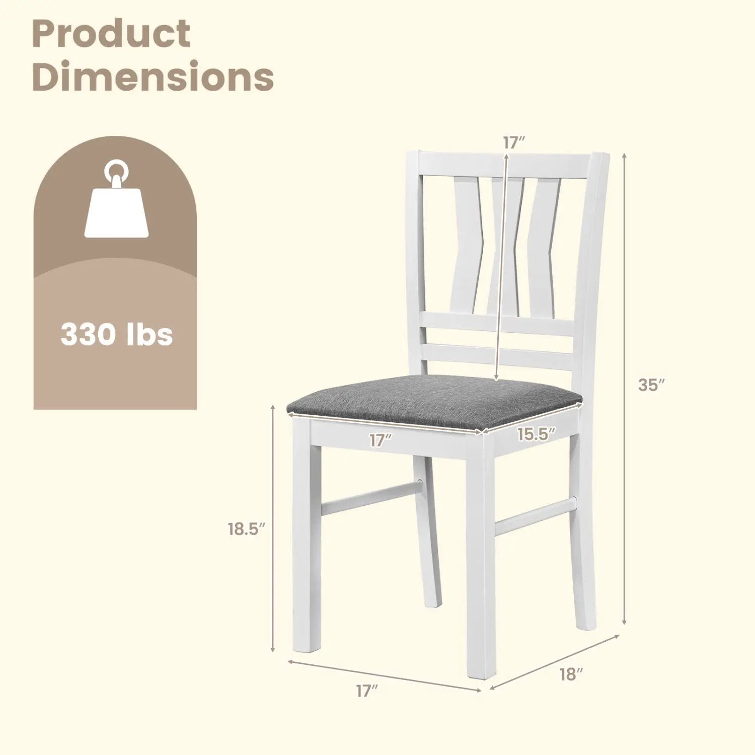 Upholstered Dining Chairs Set of 2 with Wood Frame by DirectDeals