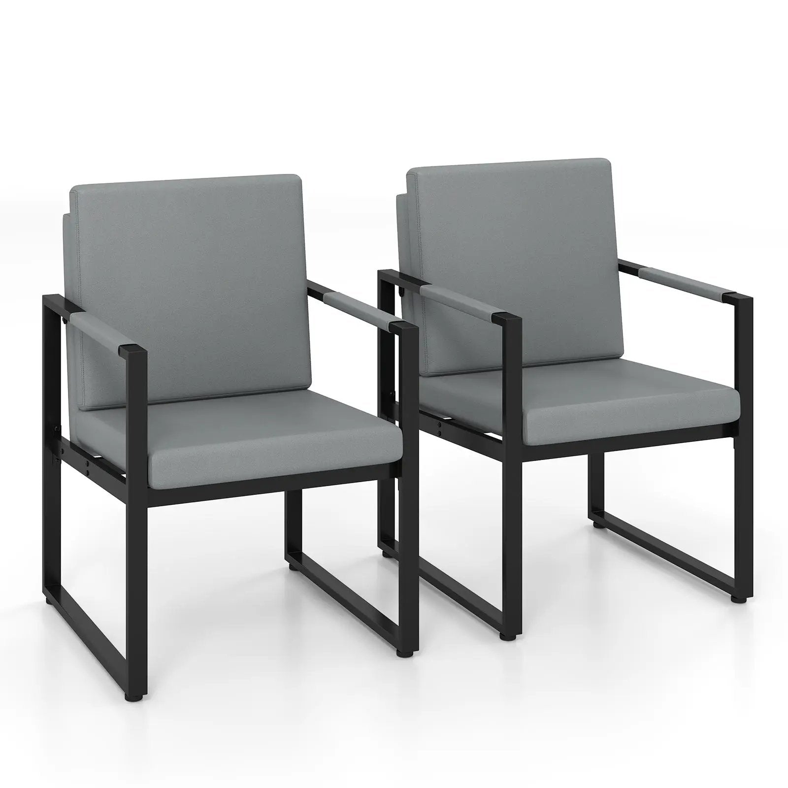 Set of 2 Mid Century Modern Single Sofa Chairs with Cushions by DirectDeals