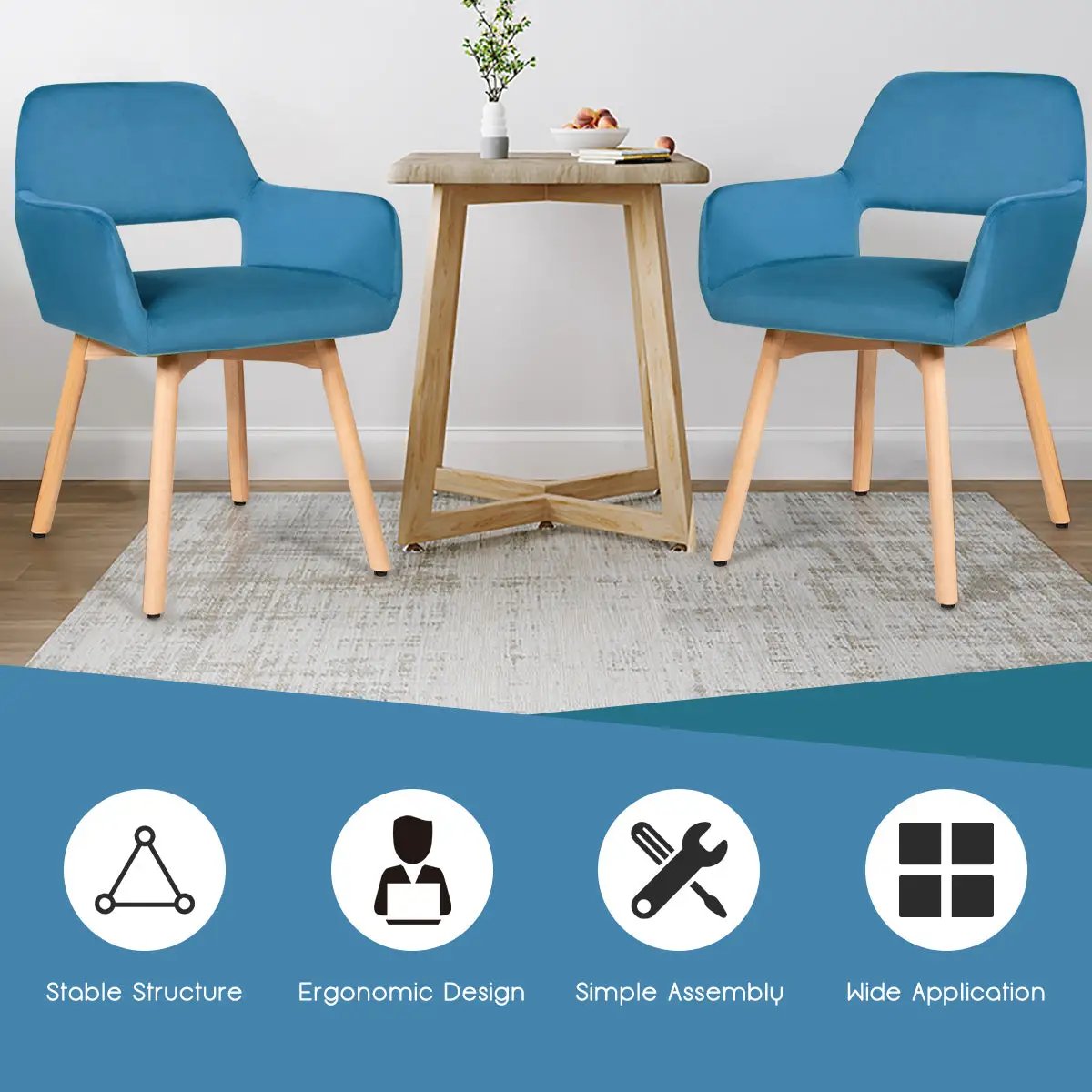 Set of 2 Modern Accent Armchairs by DirectDeals