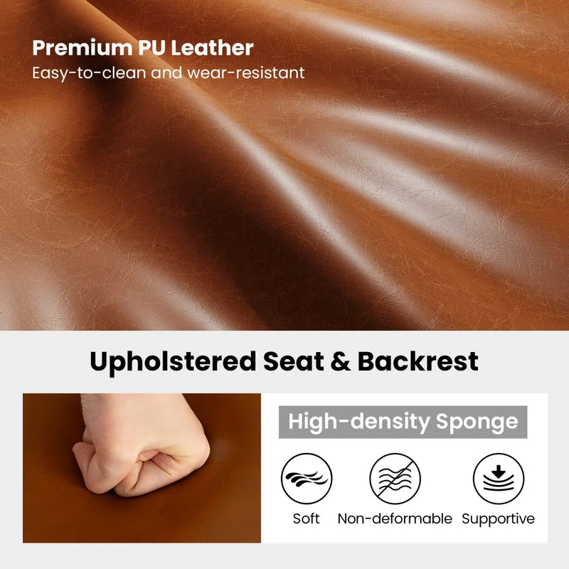 Set of 2 Modern Counter Height Stools 25 Inch Faux Leather Upholstered by DirectDeals
