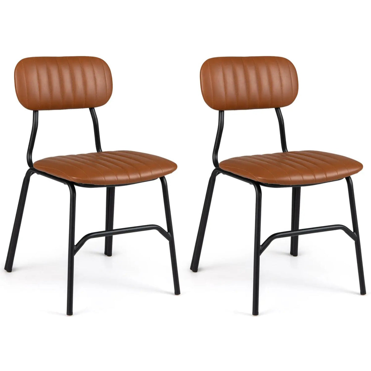 Dining Chairs Set of 2 with Ergonomic Back and Metal Legs by DirectDeals