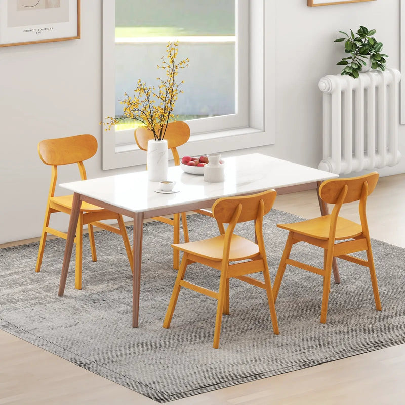 Set of 2 Modern Dining Chairs with Curved Backrest and Seat by DirectDeals
