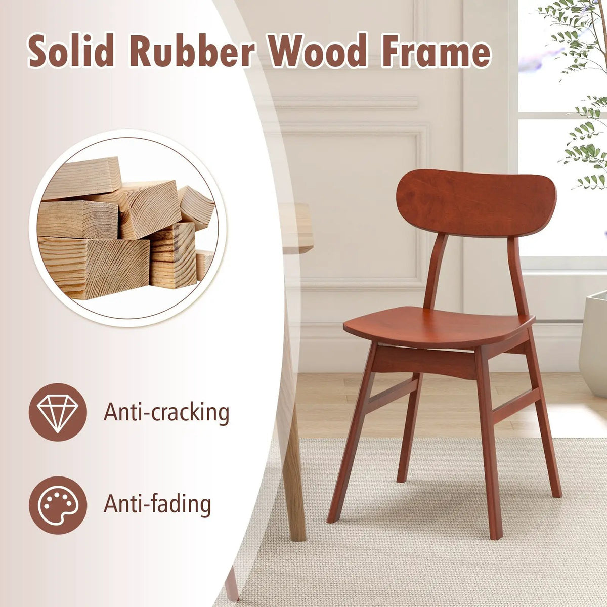 Set of 2 Modern Dining Chairs with Curved Backrest and Seat by DirectDeals