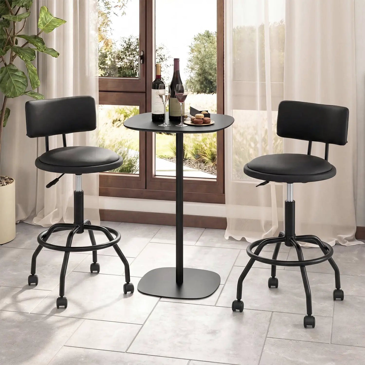 Swivel Bar Stool with Backrest - Height Adjustable, photo 9 of 24