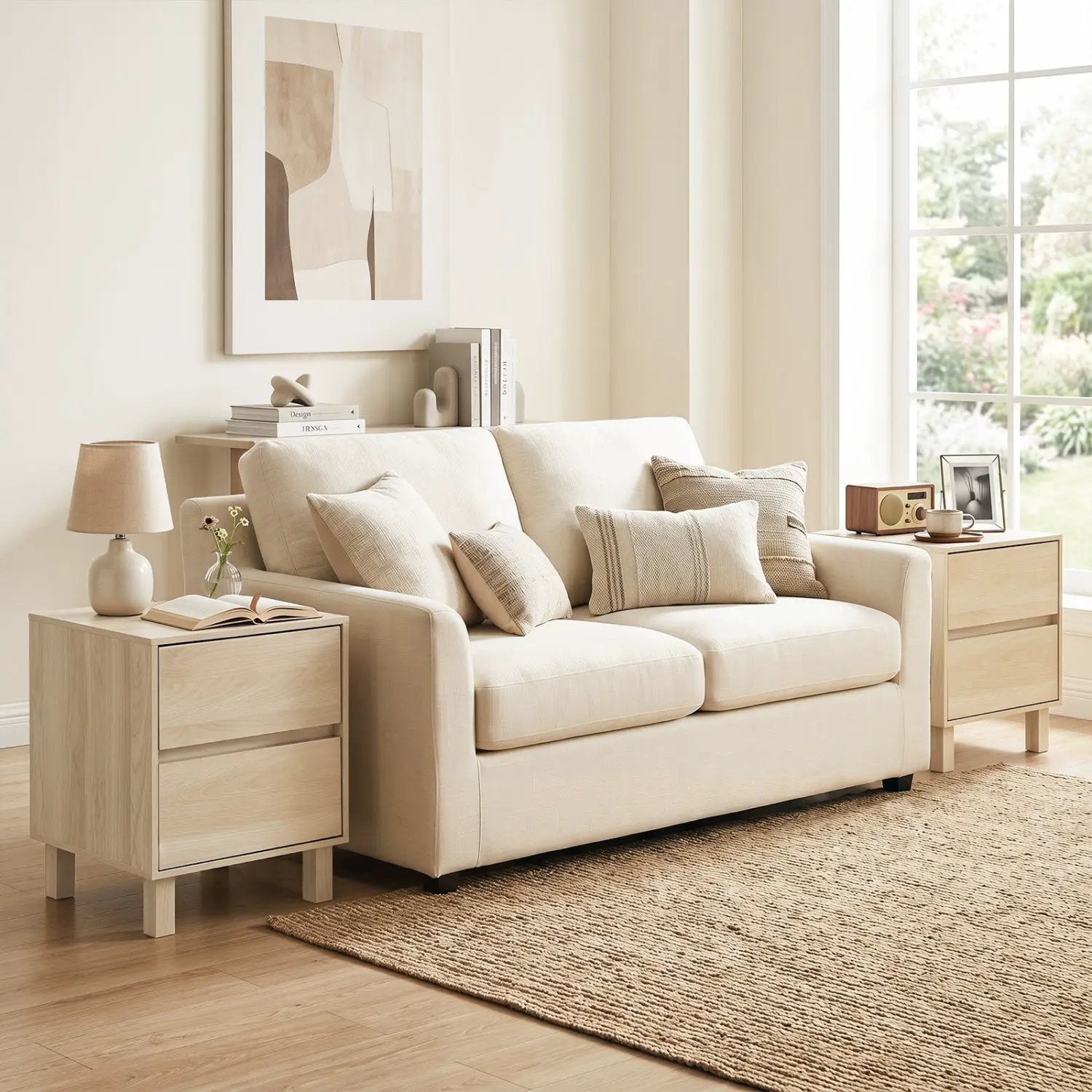 Wooden End Tables Set of 2 with Storage Drawers by DirectDeals