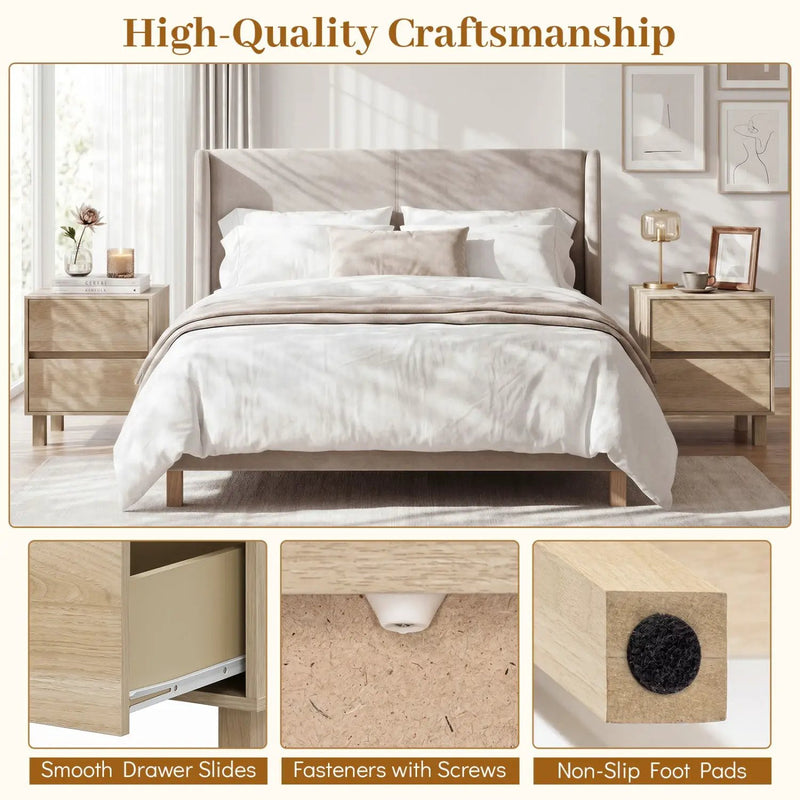 Wooden End Tables Set of 2 with Storage Drawers by DirectDeals