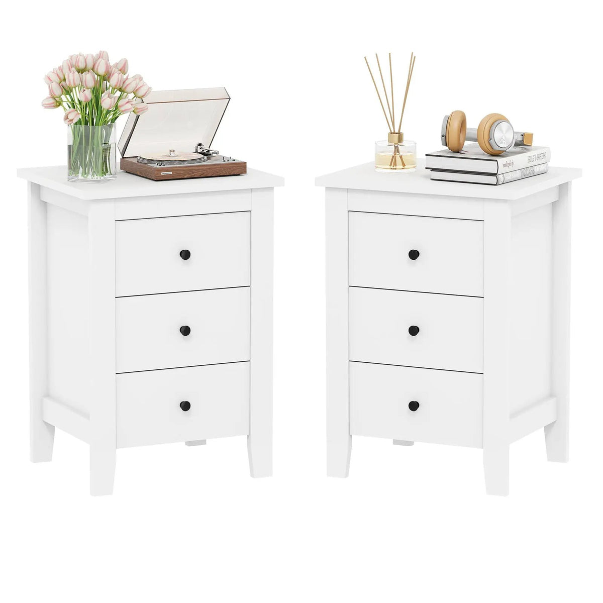 Set of 2 Nightstand End Beside Table Drawers, photo 10 of 10