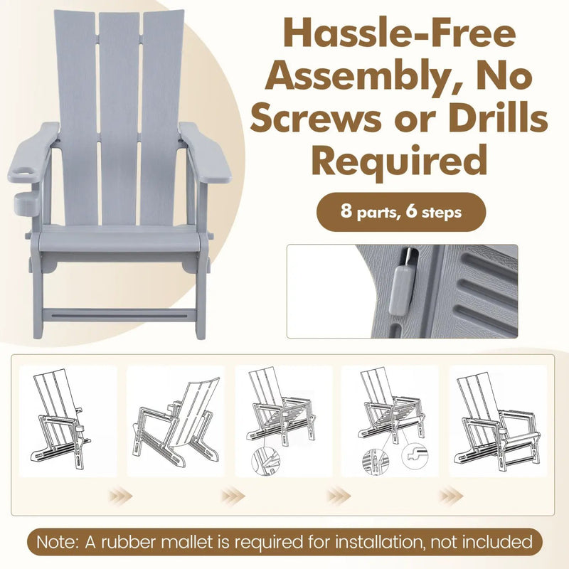 Adirondack Chairs Set of 2 with Cup Holders by DirectDeals
