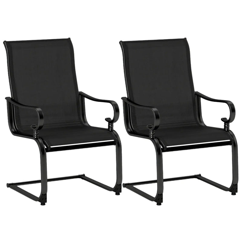 Set of 2 Patio Chairs with Quick-drying and Breathable Fabric for Backyard by DirectDeals