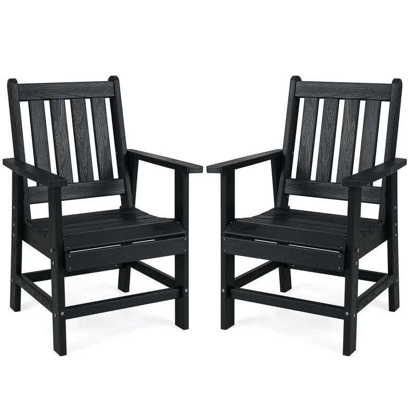 Set of 2 Patio Dining Chairs with Wide Armrests by DirectDeals