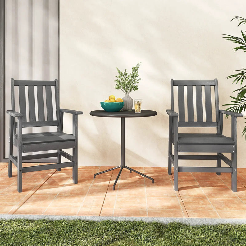 Set of 2 Patio Dining Chairs with Wide Armrests by DirectDeals