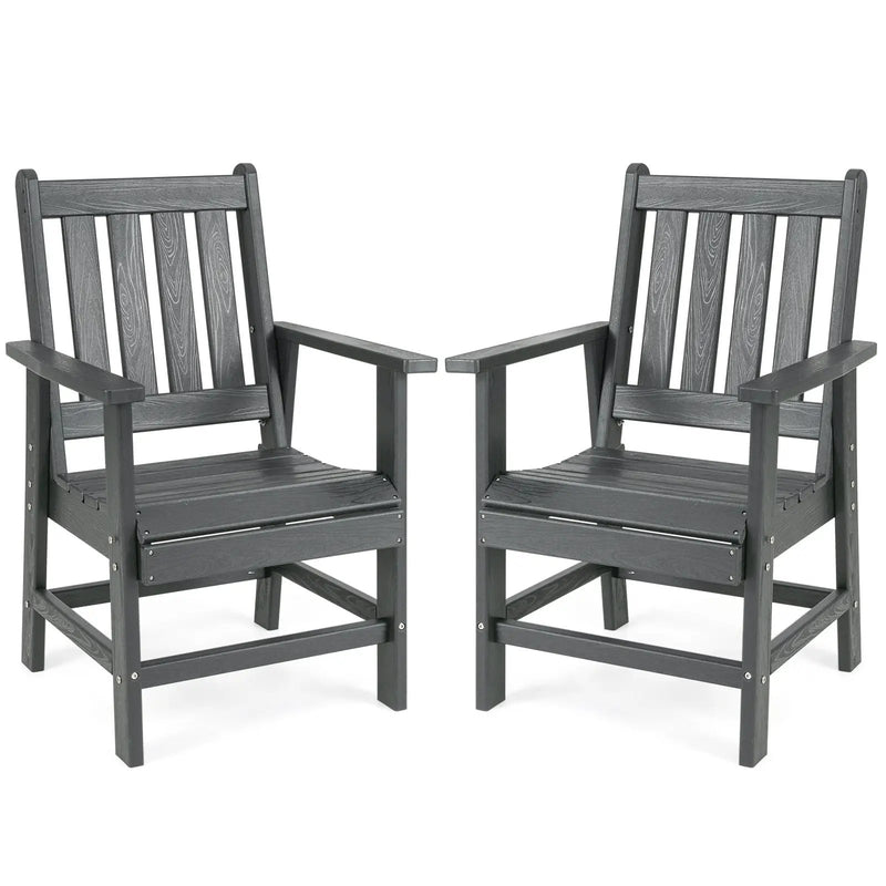 Set of 2 Patio Dining Chairs with Wide Armrests by DirectDeals