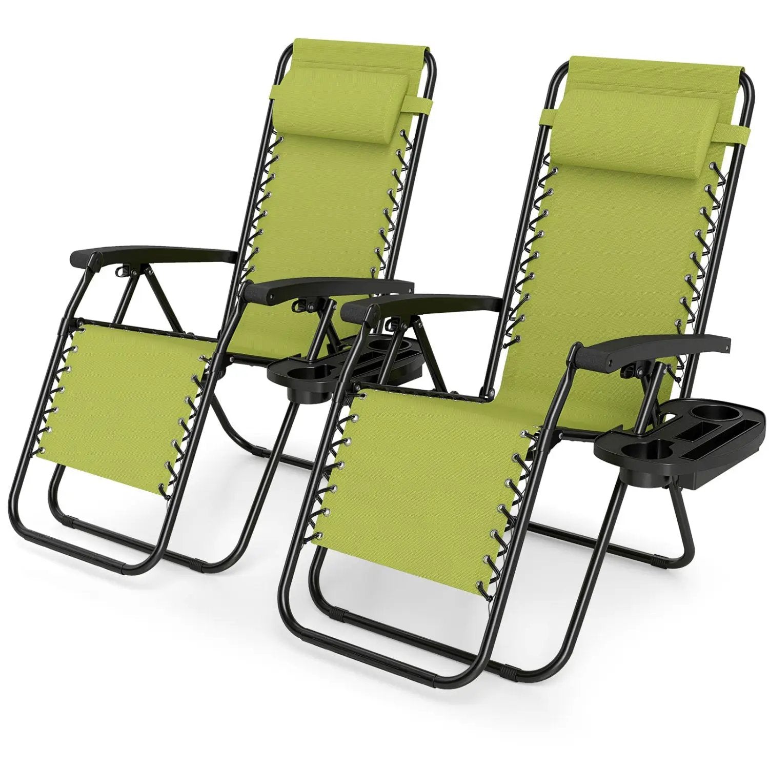 Zero Gravity Lounge Chairs Set of 2 with Cup Holders by DirectDeals