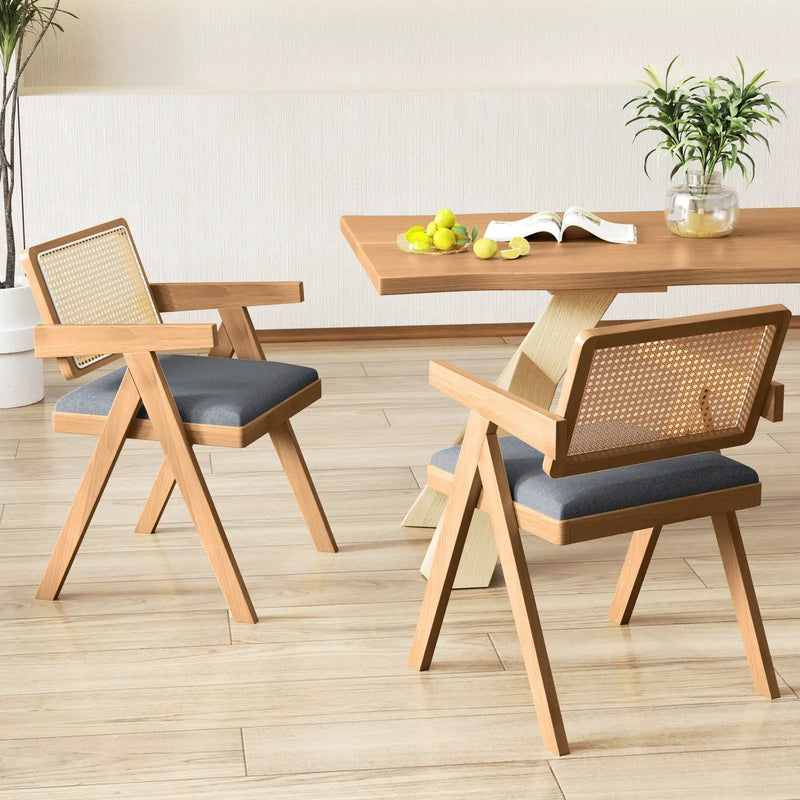 Swivel Windsor Dining Chairs Set of 2 with Solid Rubber Wood Frame by DirectDeals