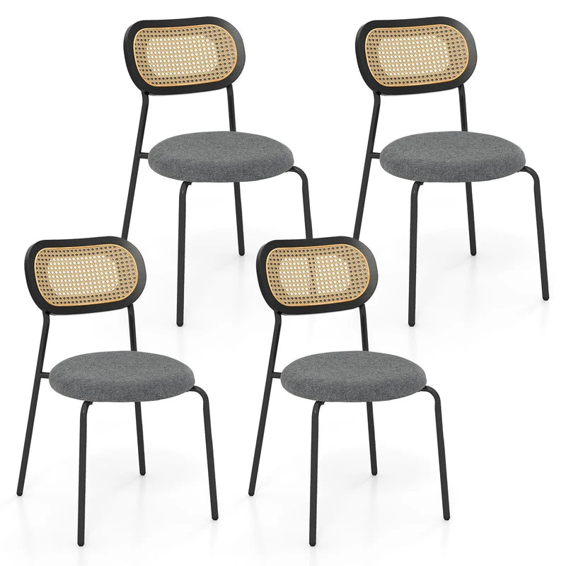 Set of 2 Rattan Dining Chair with Metal Legs by DirectDeals