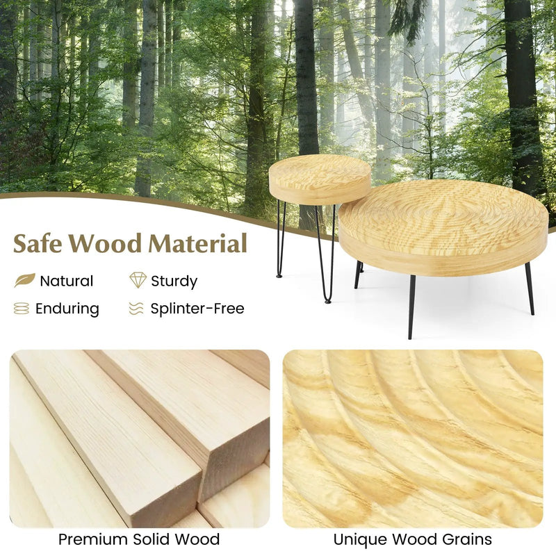 Set of 2 Solid Wood by DirectDeals