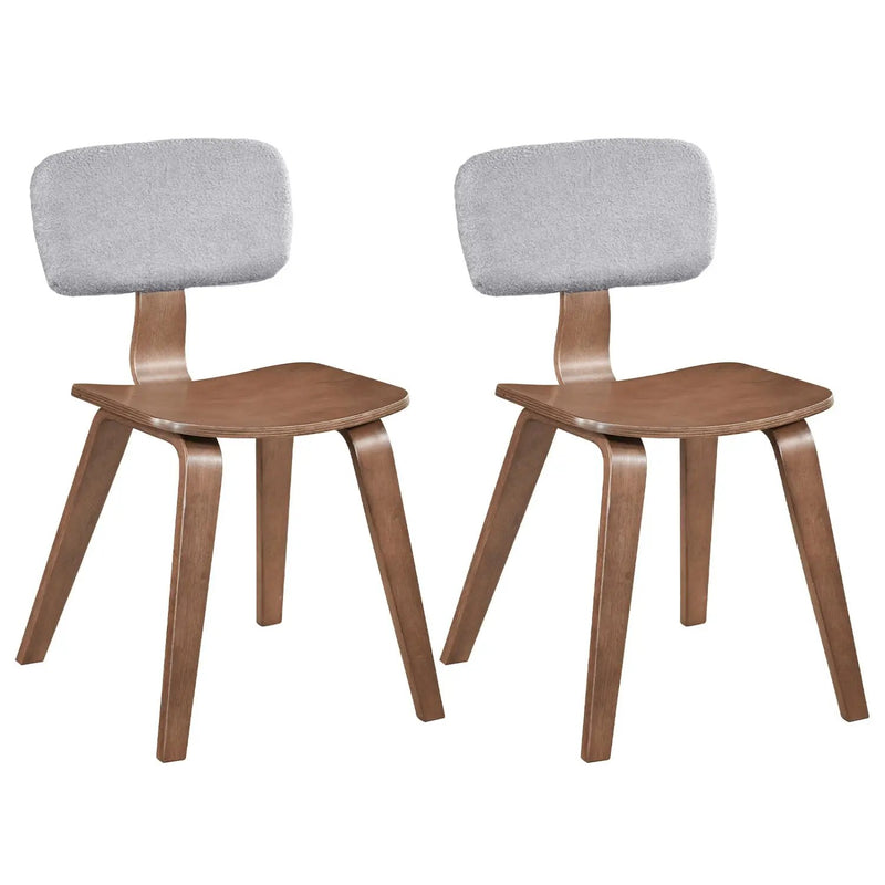 Set of 2 Rubber Wood Dining Room Chairs with Teddy Velvet Padded Backrest by DirectDeals