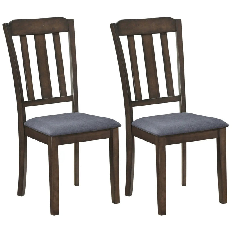 Set of 2 Rubber Wood Dining Room Chairs with Comfortable Backrest by DirectDeals