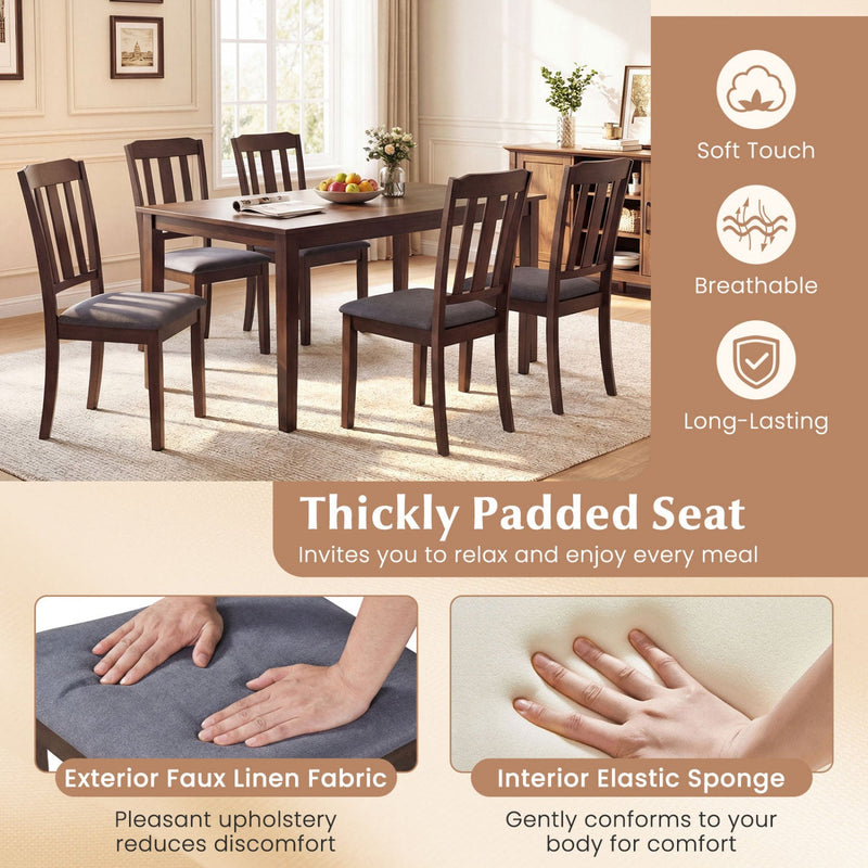 Set of 2 Rubber Wood Dining Room Chairs with Comfortable Backrest by DirectDeals