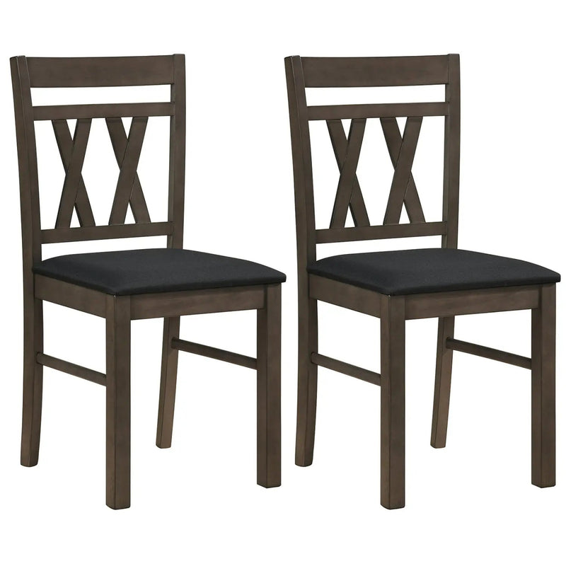 Upholstered Dining Chairs Set of 2 - Linen Style Gray by DirectDeals