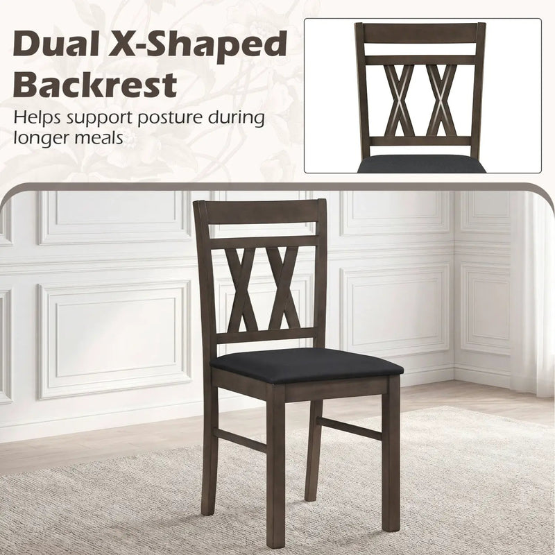 Upholstered Dining Chairs Set of 2 - Linen Style Gray by DirectDeals