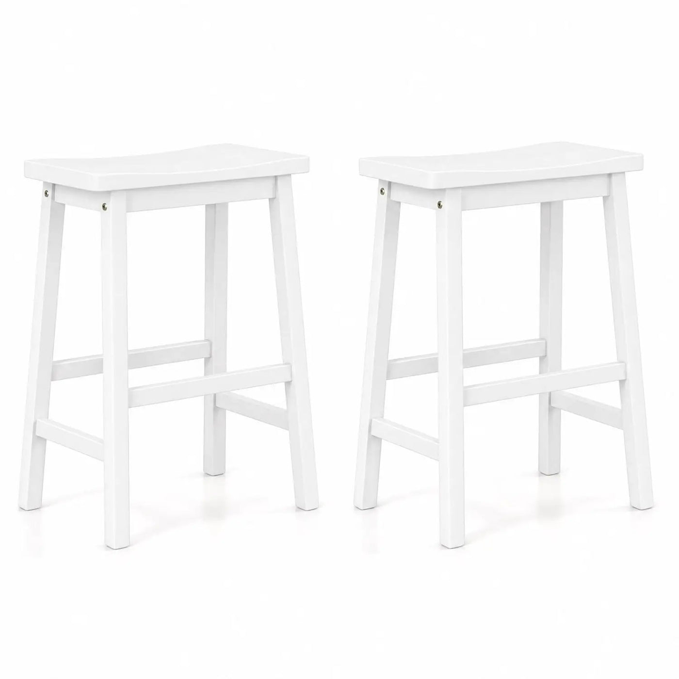 Saddle-Seat Counter Height Stools Set of 2 with Footrests by DirectDeals