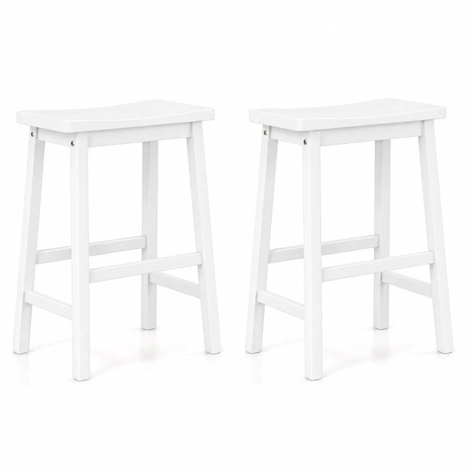 Saddle-Seat Counter Height Stools Set of 2 with Footrests by DirectDeals