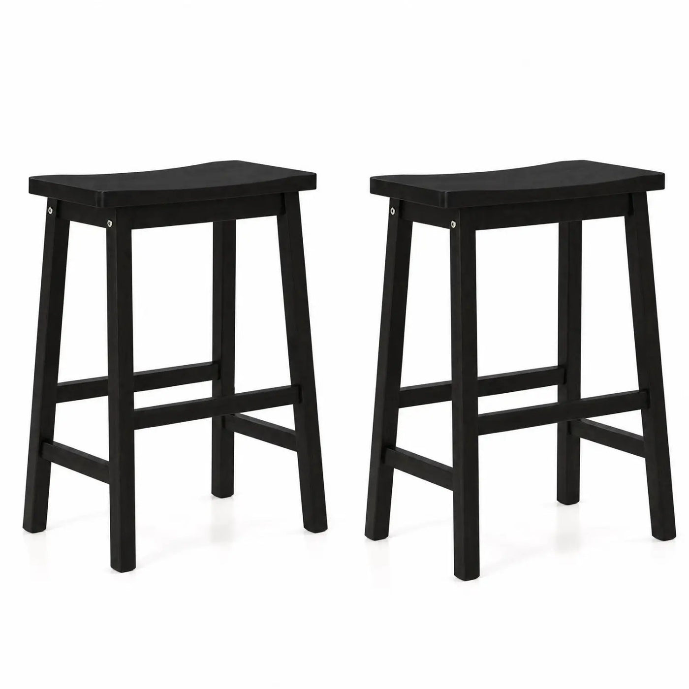 Saddle-Seat Counter Height Stools Set of 2 with Footrests by DirectDeals