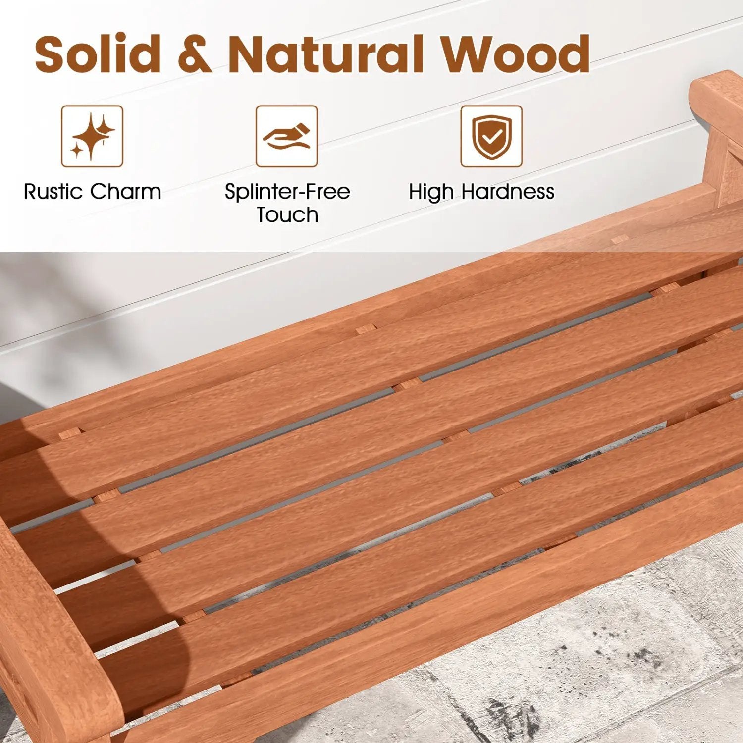 Solid Wood Backless Garden Bench Set with Support Handles by DirectDeals