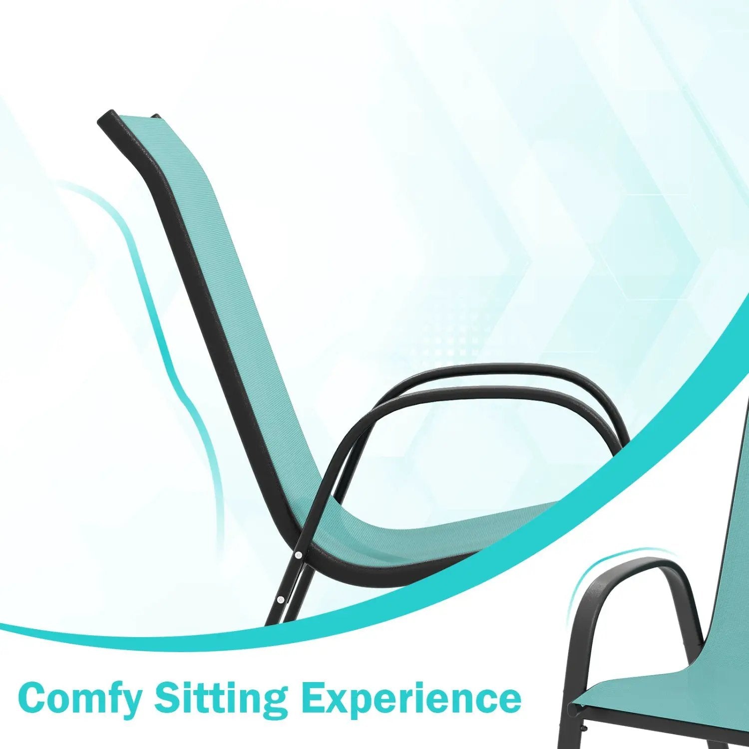 Set of 2 Stackable Patio Dining Chairs Set with Armrest by DirectDeals