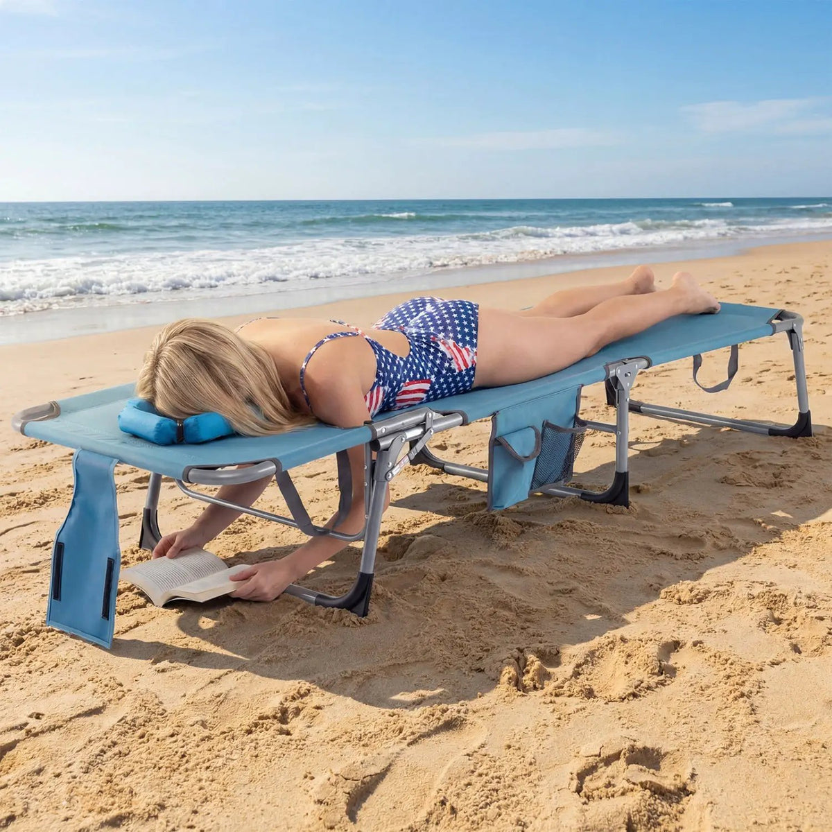 Set of 2 Tanning Chair Portable Chaise Lounge Chair with 4-Position Adjustable Backrest, photo 4 of 24