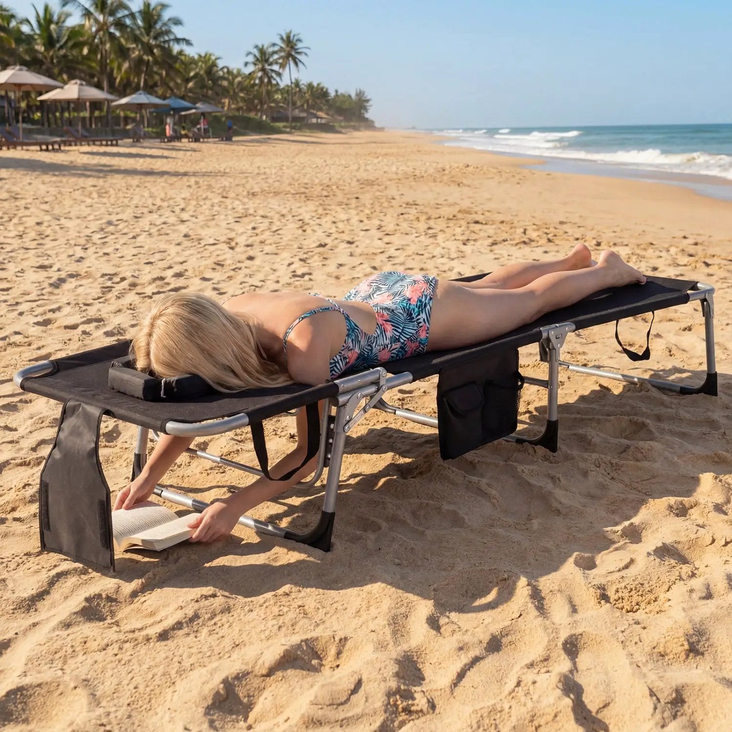 Adjustable Tanning Chaise Lounge Set of 2 with Face Hole by DirectDeals