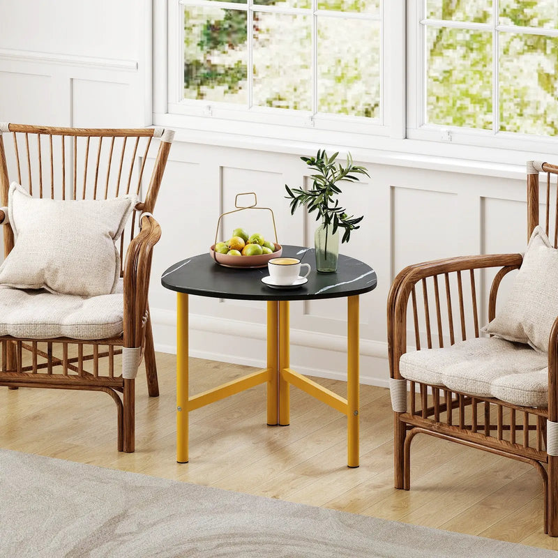 Set of 2 Triangle Coffee Table Oval with Metal Legs by DirectDeals