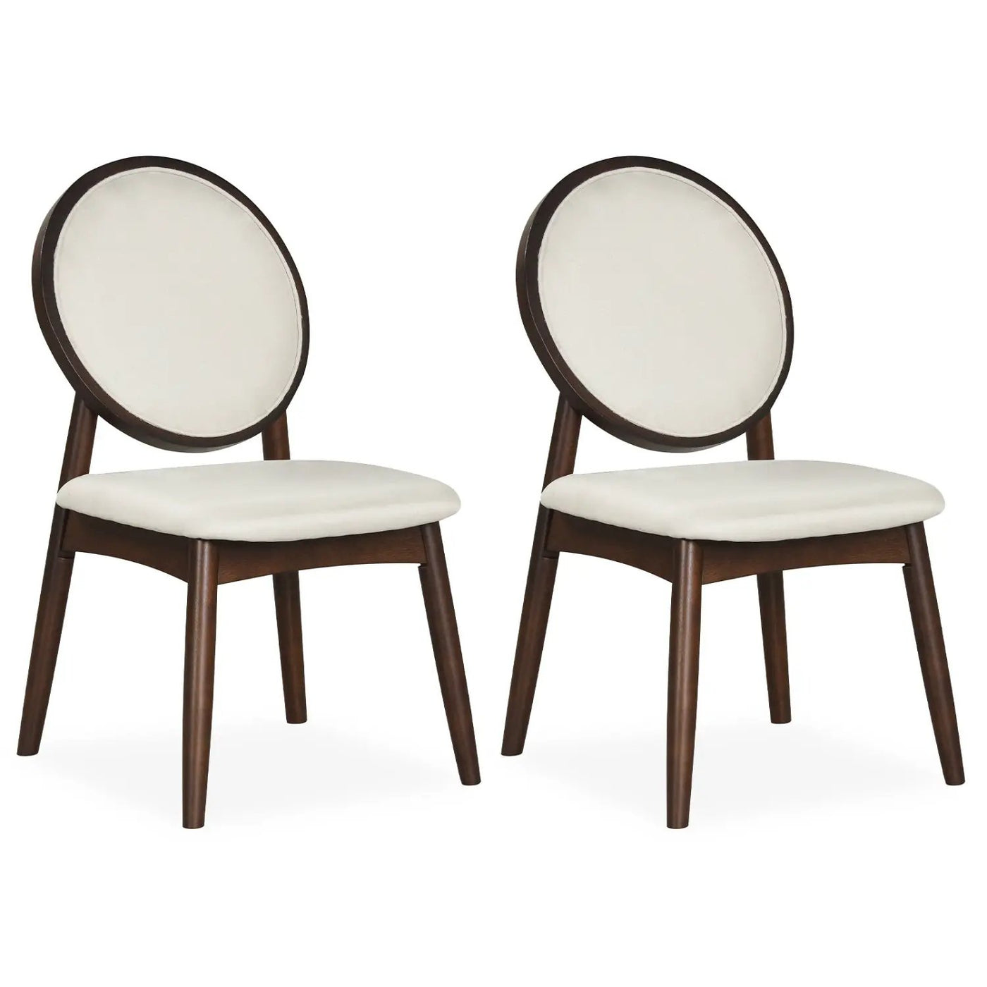 Set of 2 Upholstered Linen Fabric Kitchen Side Chairs with Padded Seat by DirectDeals