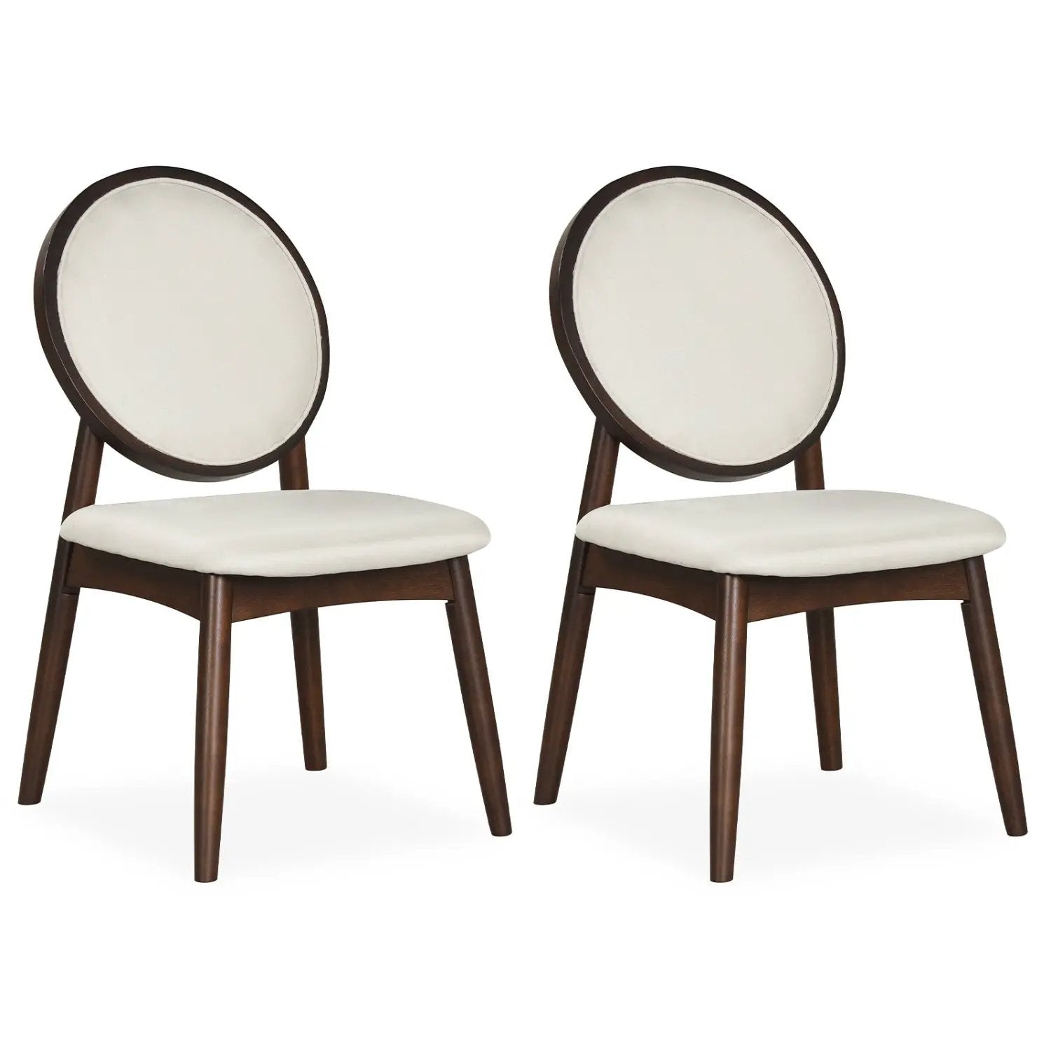 Set of 2 Upholstered Linen Fabric Kitchen Side Chairs with Padded Seat by DirectDeals