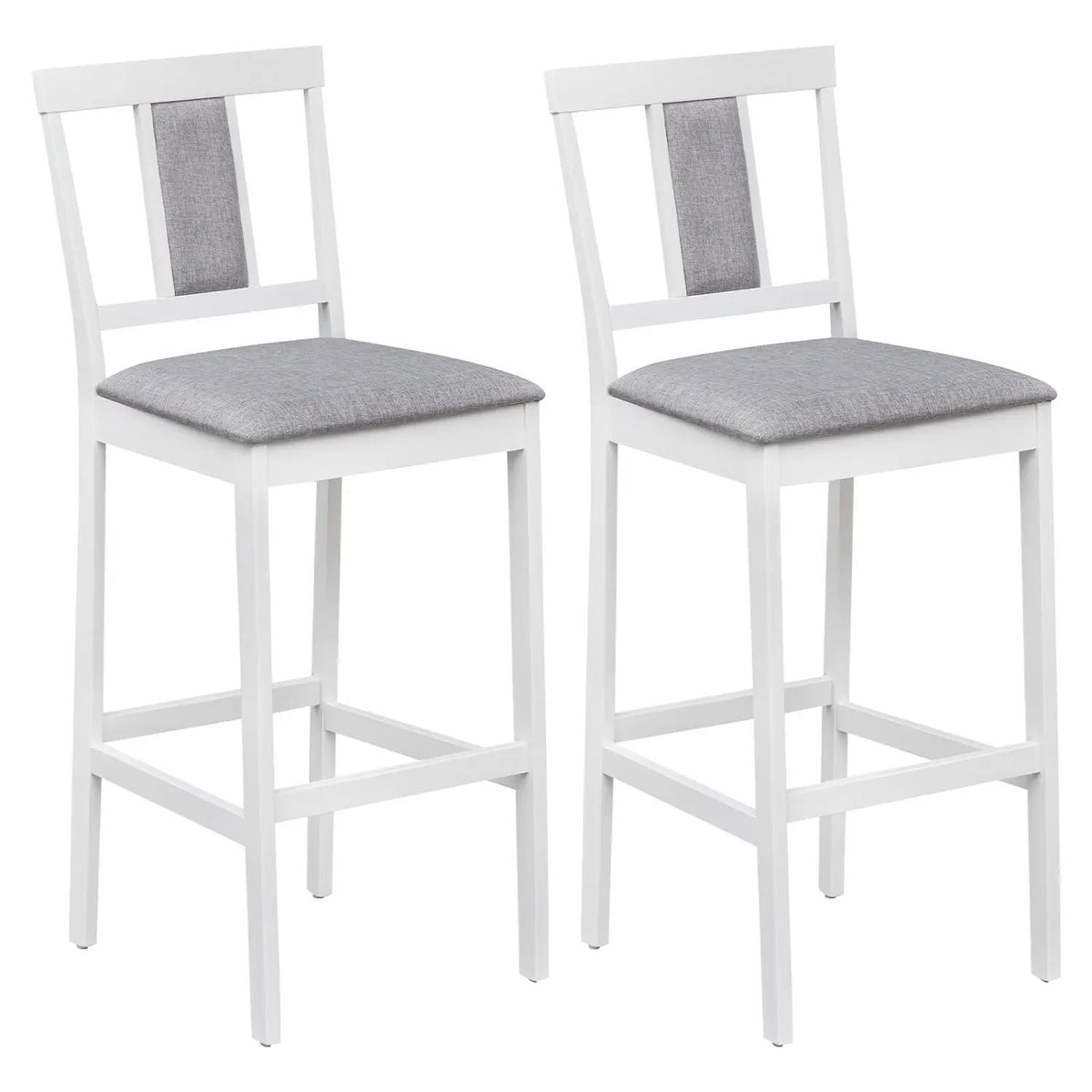 Set of 2 Upholstered Barstool 29.5 Inch Bar Height with Solid Rubber Wood Frame, photo 2 of 16