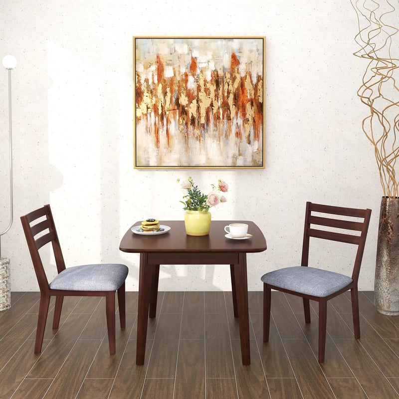 Set of 2 Upholstered Armless Kitchen Chair with Solid Rubber Wood Frame by DirectDeals