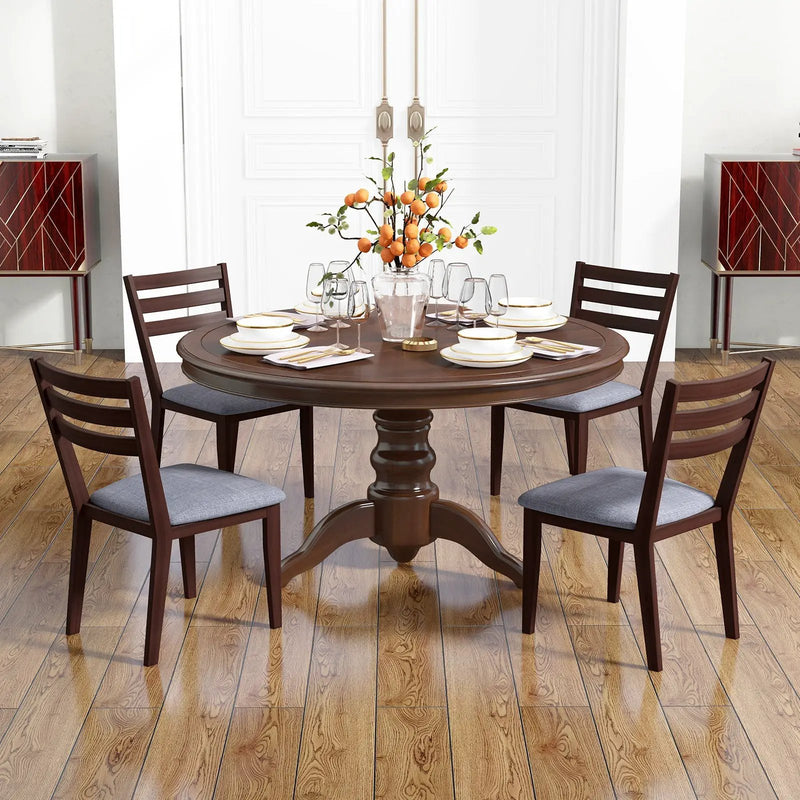 Set of 2 Upholstered Armless Kitchen Chair with Solid Rubber Wood Frame by DirectDeals