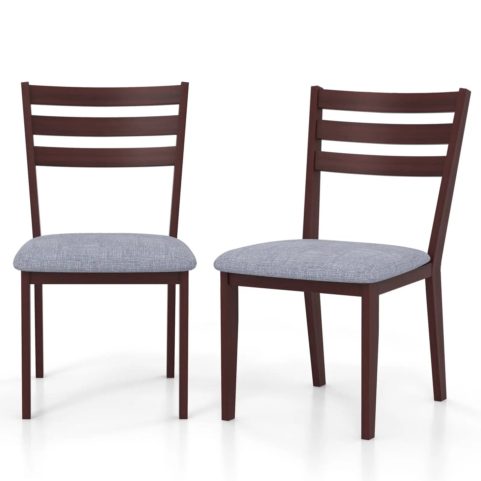 Set of 2 Upholstered Armless Kitchen Chair with Solid Rubber Wood Frame by DirectDeals
