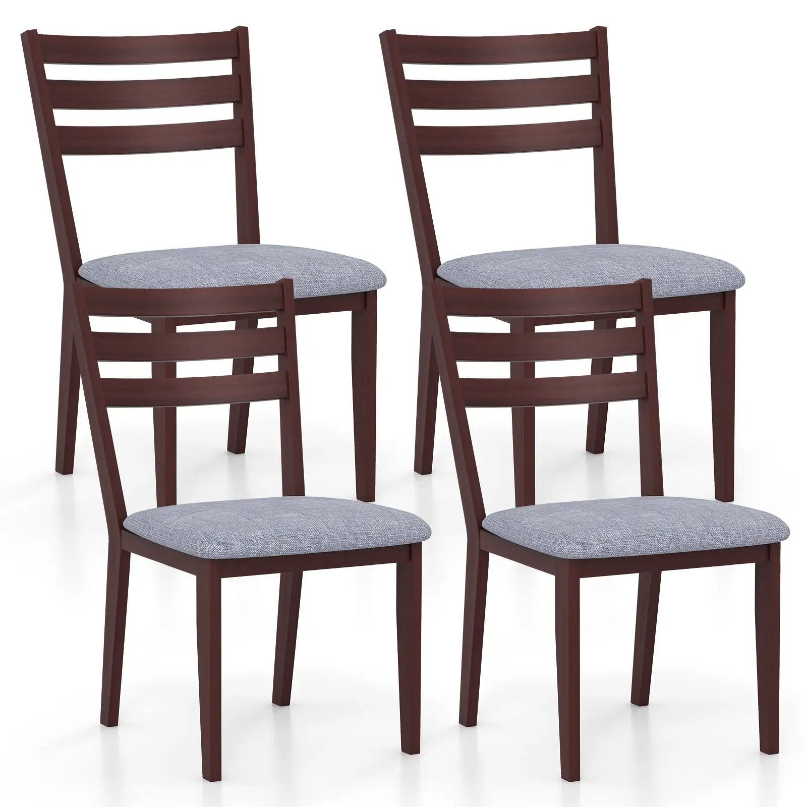 Set of 2 Upholstered Armless Kitchen Chair with Solid Rubber Wood Frame by DirectDeals