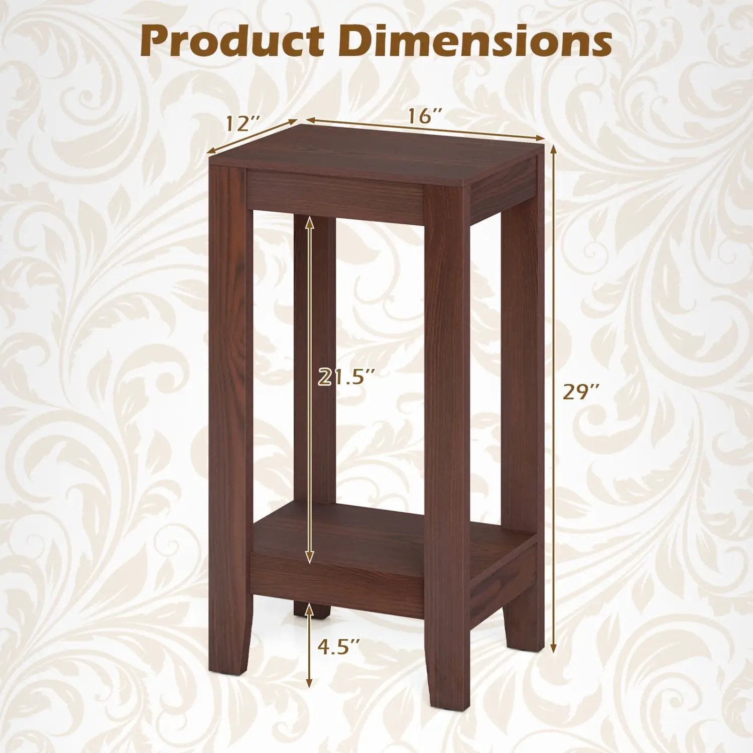 2-Tier End Tables with Storage Shelf, Set of 2 by DirectDeals