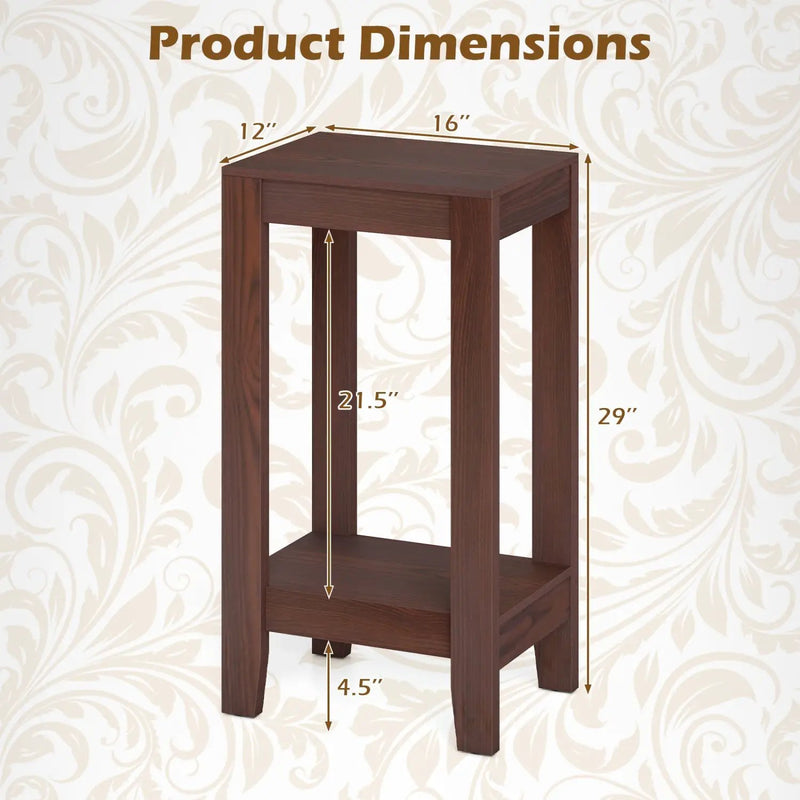2-Tier End Tables with Storage Shelf, Set of 2 by DirectDeals